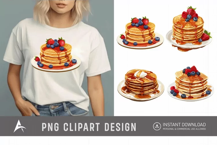 Watercolor Pancakes Clipart