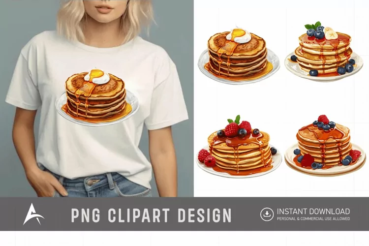 Watercolor Pancakes Clipart