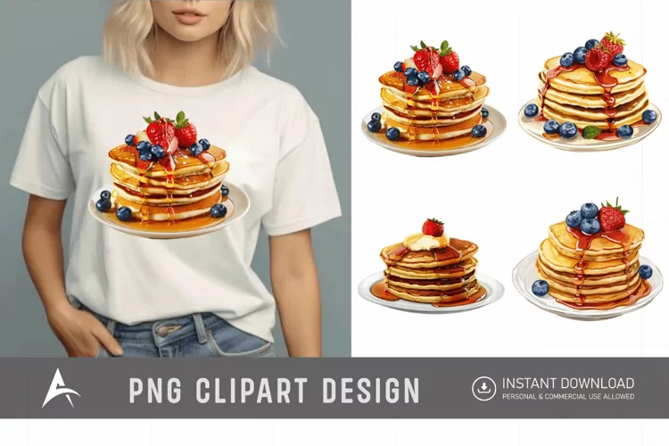 Watercolor Pancakes Clipart