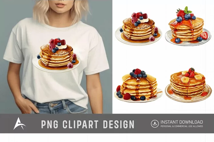 Watercolor Pancakes Clipart