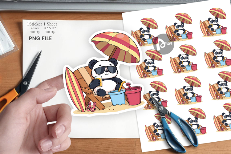 Summer Panda Sticker
