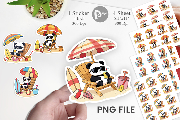 Summer Panda Sticker