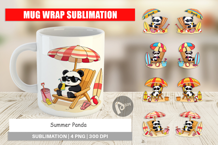 Mug Wrap Summer Panda