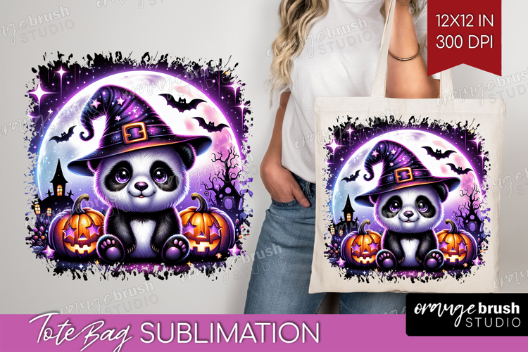 Panda Halloween Tote Bag Cute Animal Tote Bag PNG