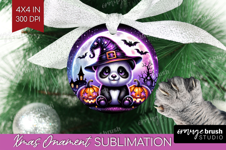 Panda Halloween Ornament PNG Cute Animal PNG Sublimation