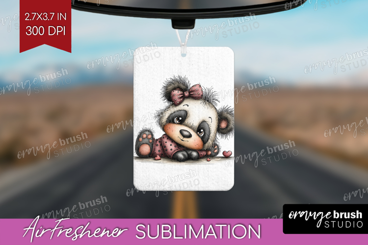 Panda Valentine Air Freshener PNG Whimsical Animal PNG