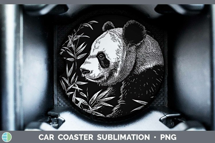 Panda Car Coaster | Sublimation Coaster Designs