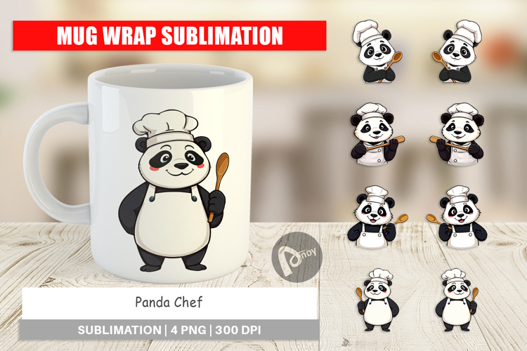 Mug Wrap Chef Panda
