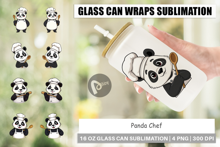 Glass Can Chef Panda