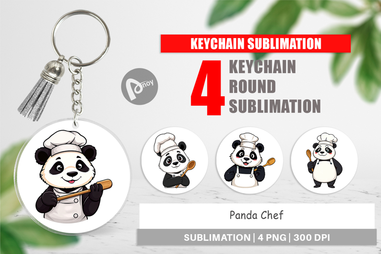 Keychain Chef Panda