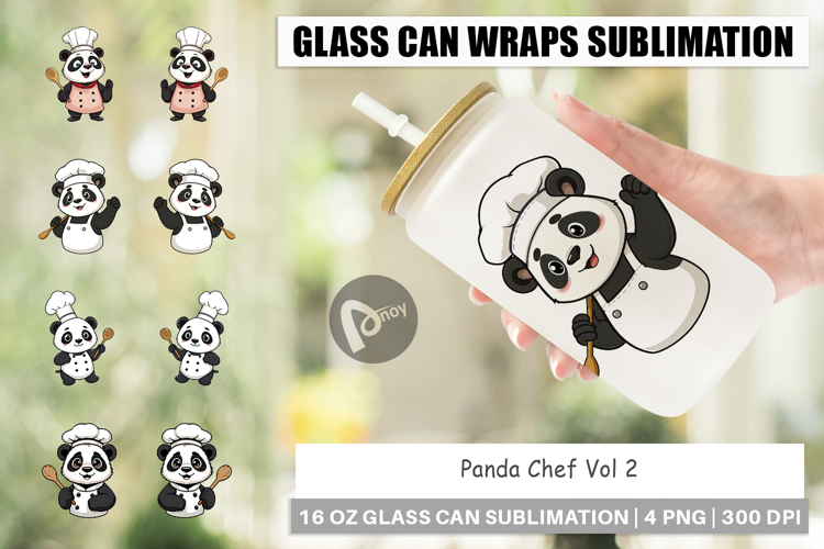 Glass Can Chef Panda