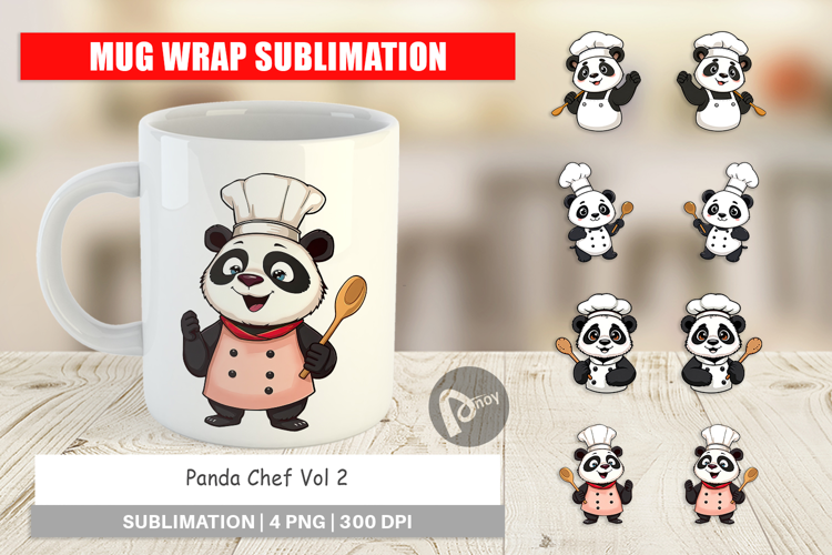 Mug Wrap Chef Panda