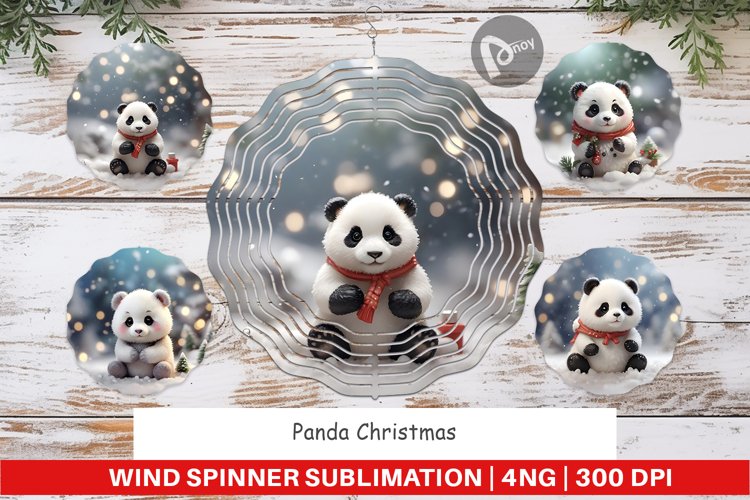 Wind Spinner Panda Christmas
