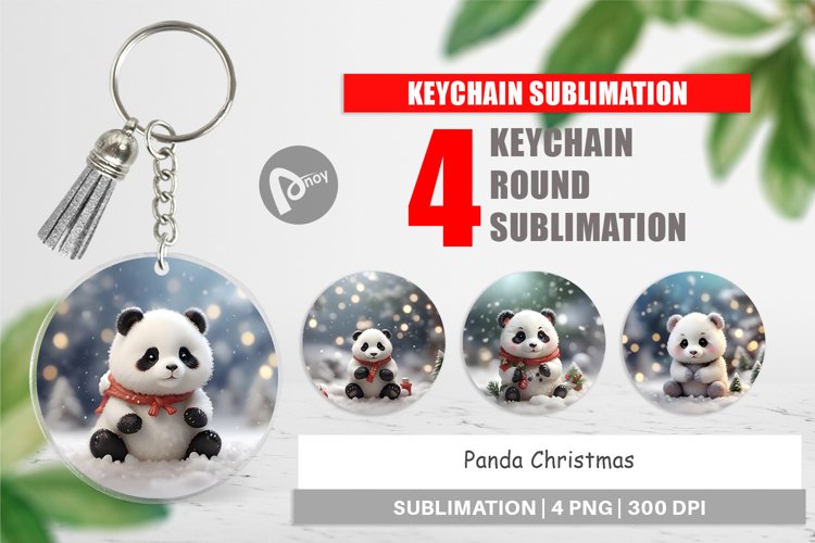 Keychain Panda Christmas