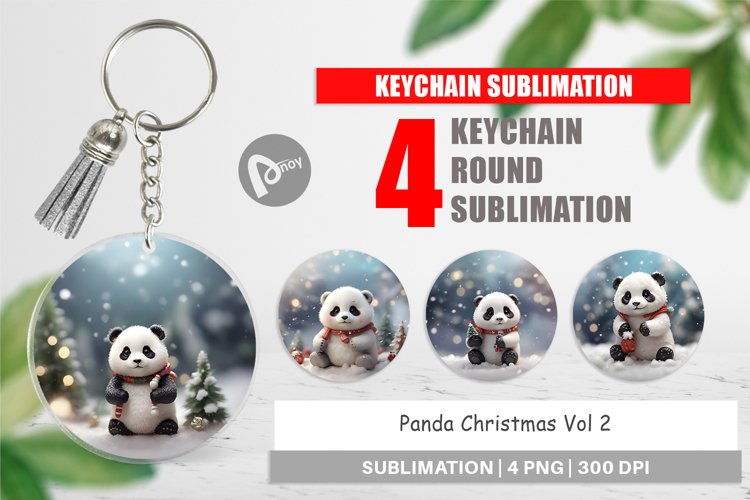 Keychain Panda Christmas