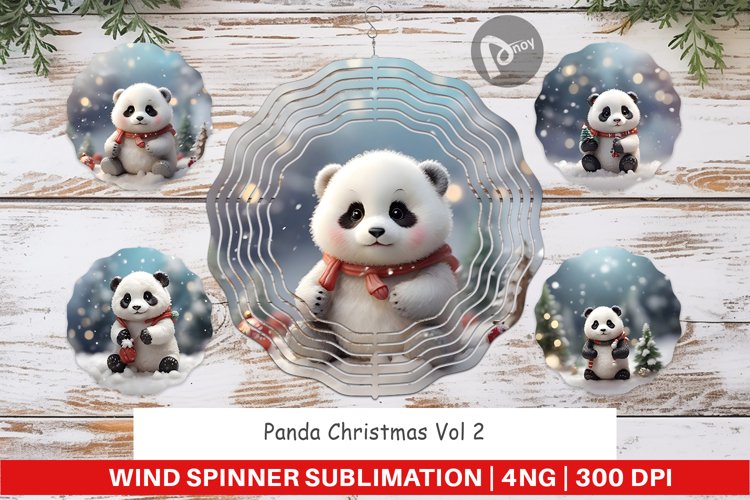 Wind Spinner Panda Christmas