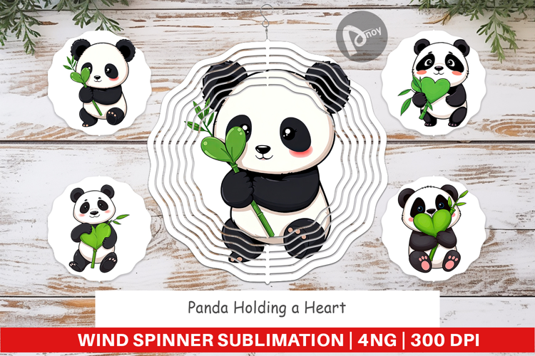 Wind Spinner Love Panda