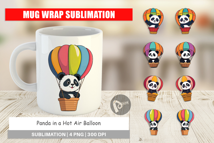 Mug Wrap Balloon Panda