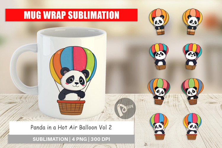 Mug Wrap Balloon Panda