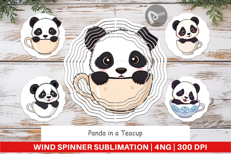 Wind Spinner Teacup Panda