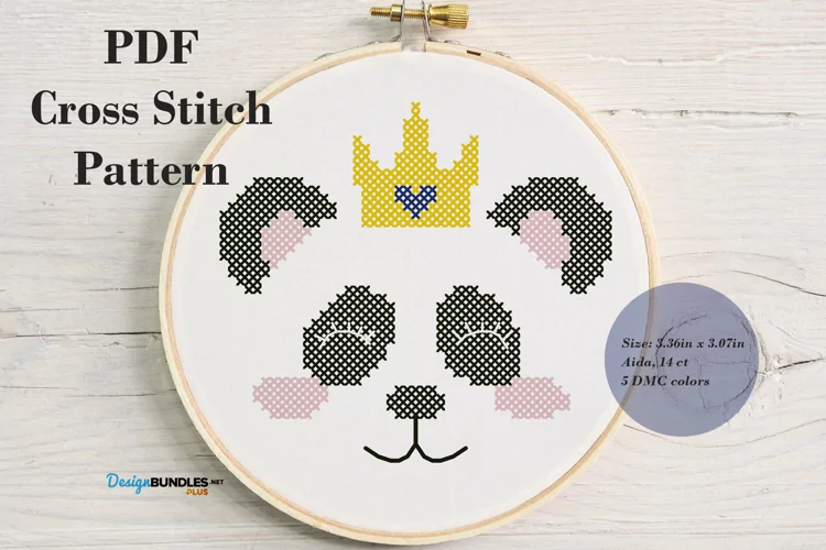 Panda Male Cross Stitch Pattern - Digital Download PDF | Animal Cross Stitch Patterns