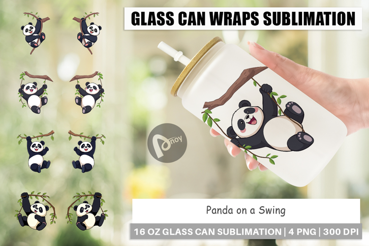 Glass Can Swing Panda