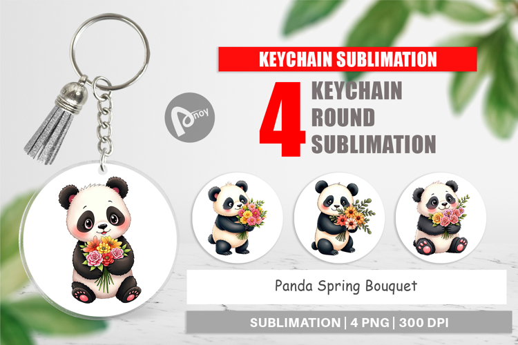 Keychain Panda Spring Bouquet