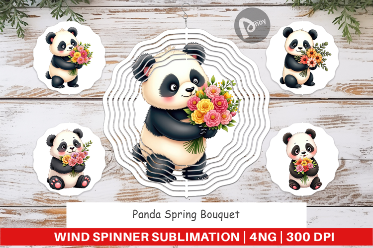 Wind Spinner Panda Spring Bouquet
