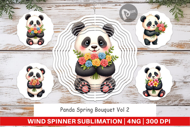 Wind Spinner Panda Spring Bouquet example image 1