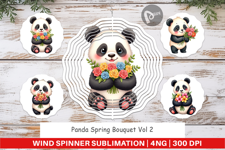 Wind Spinner Panda Spring Bouquet