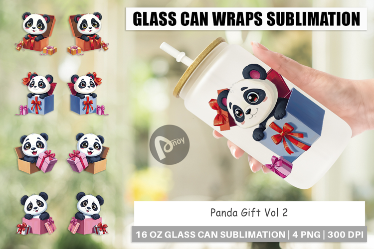 Glass Can Panda Gift