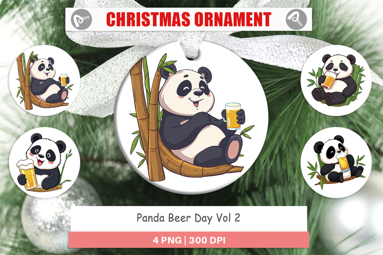 Ornament Panda Beer Day