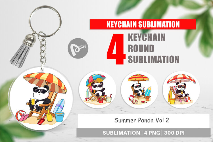 Keychain Summer Panda example image 1