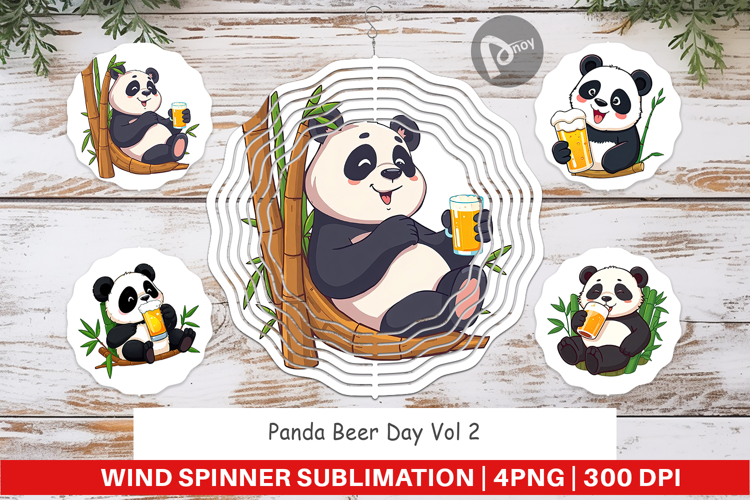 Wind Spinner Panda Beer Day