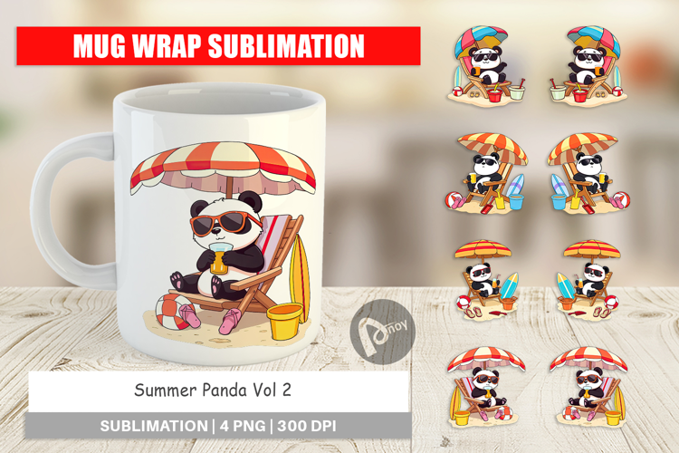 Mug Wrap Summer Panda