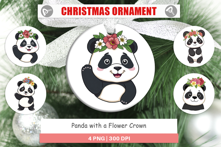 Ornament Floral Panda