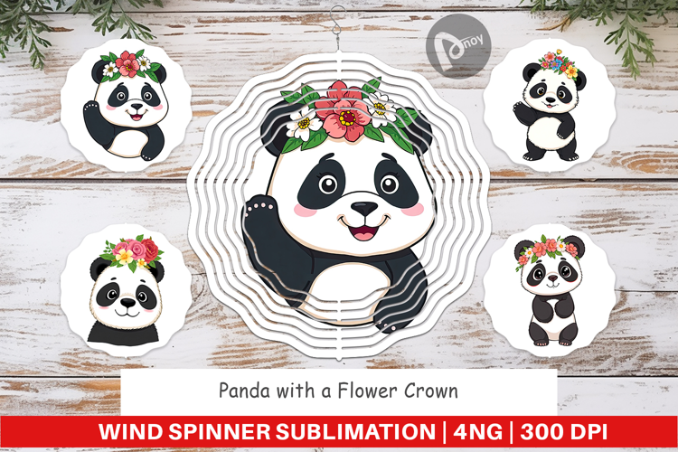 Wind Spinner Floral Panda