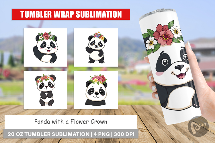 Tumbler Floral Panda