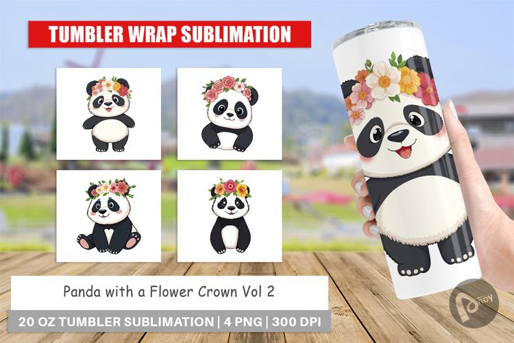 Tumbler Floral Panda