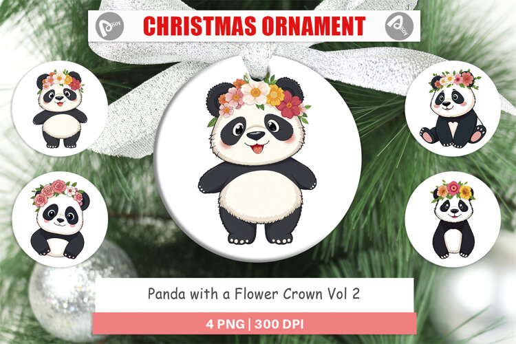 Ornament Floral Panda example image 1