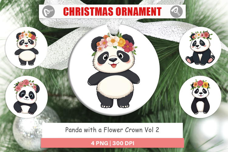 Ornament Floral Panda