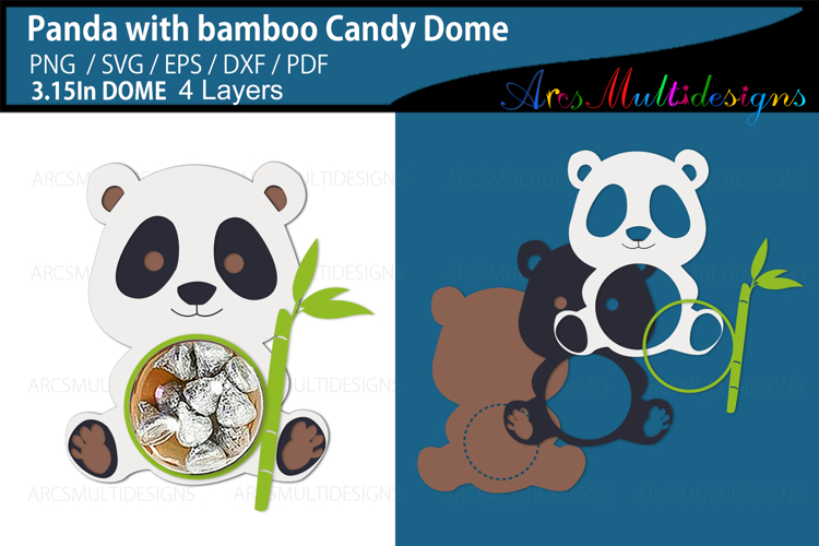 Cute panda with bamboo candy dome