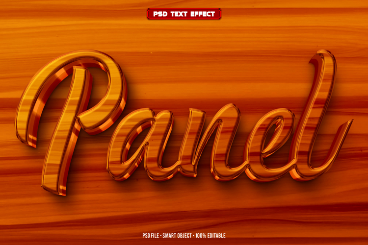 Panel 3D editable text effect
