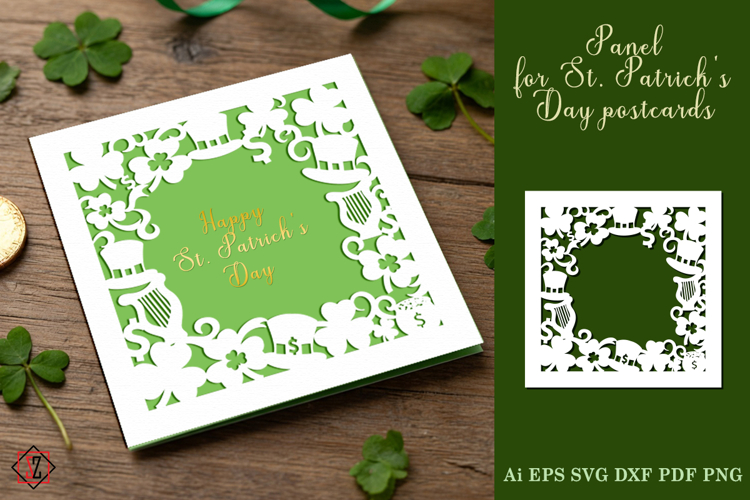 Panel for St. Patricks Day Cards | Cut-Out Design