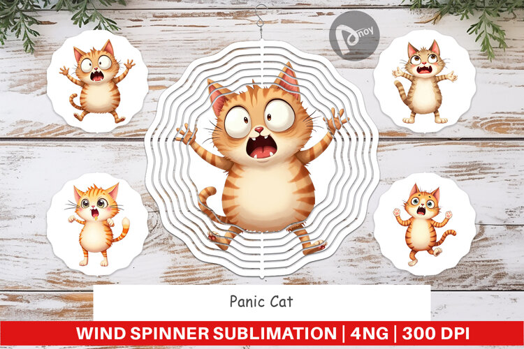 Wind Spinner Panic Cat example image 1