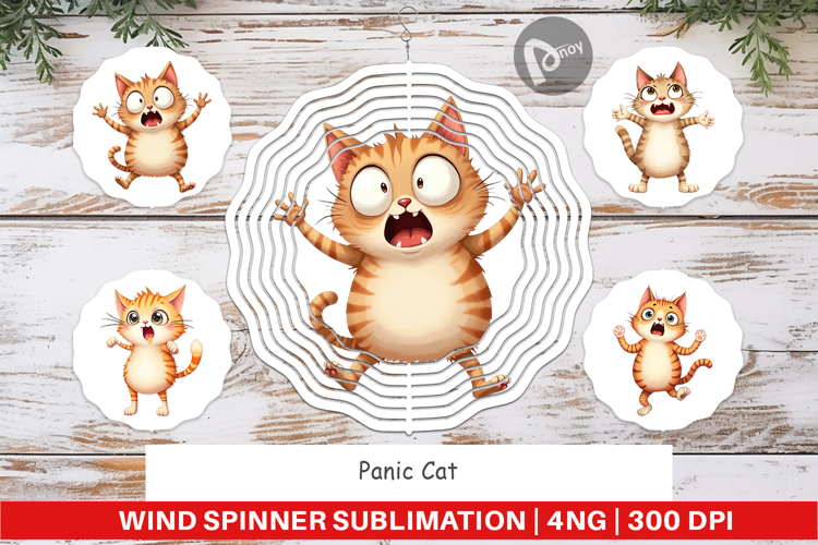 Wind Spinner Panic Cat