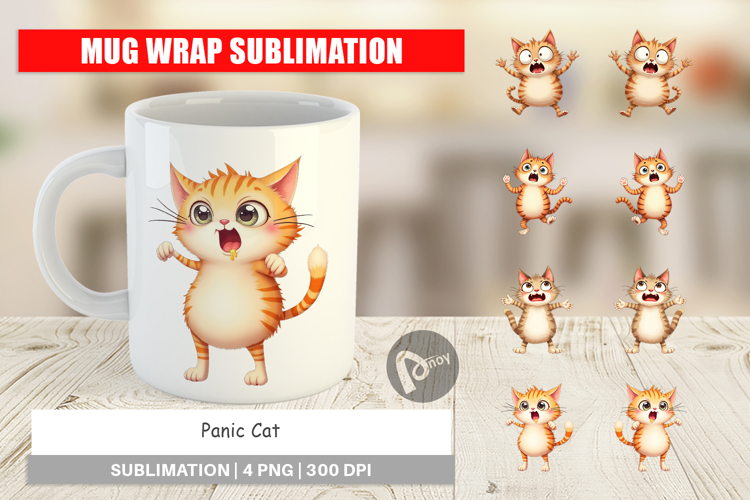 Mug Wrap Panic Cat