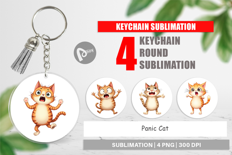 Keychain Panic Cat