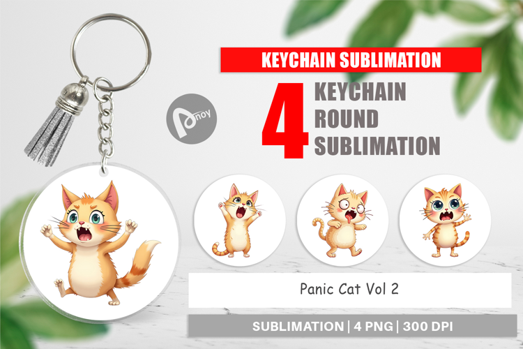 Keychain Panic Cat