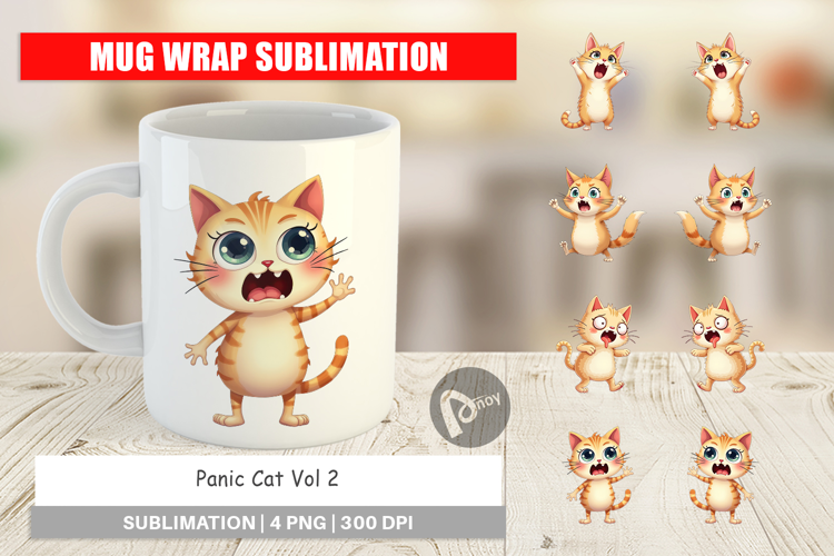 Mug Wrap Panic Cat
